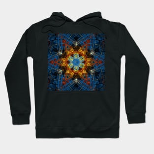 Weave Mandala Blue Yellow and Red Hoodie